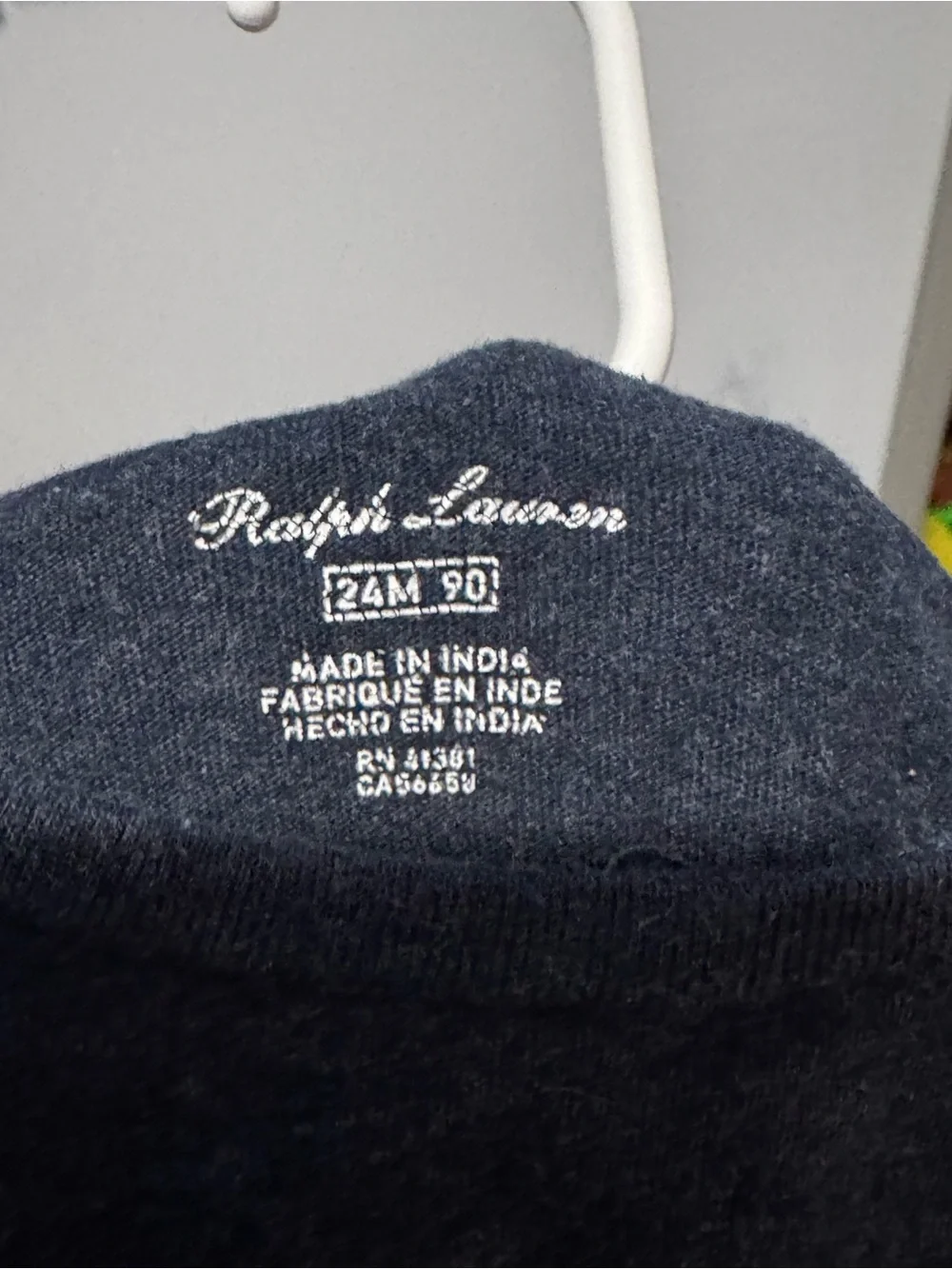 Ralph Lauren Navy Long-Sleeve Tee with Red Pony Logo
